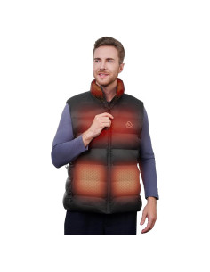 Chaleco Calentado AVIDIA para Hombres, Negro, Talla Grande, 4 Zonas