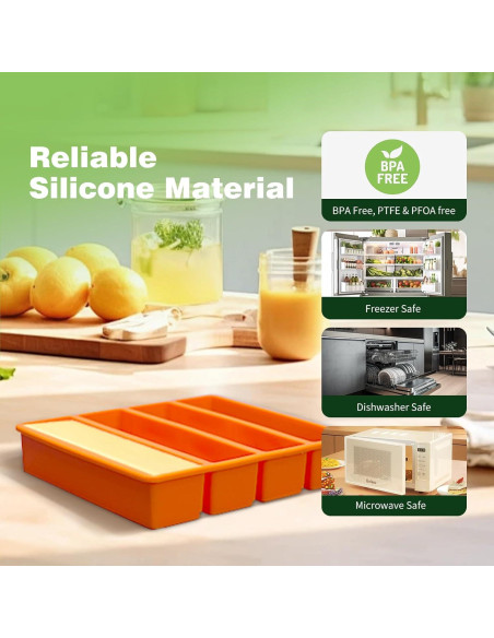 Molde de Mantequilla de Silicona UIRNCO con Tapa Naranja 0.45L Molde de Mantequilla de Silicona UIRNCO con Tapa Naranja 0.45L