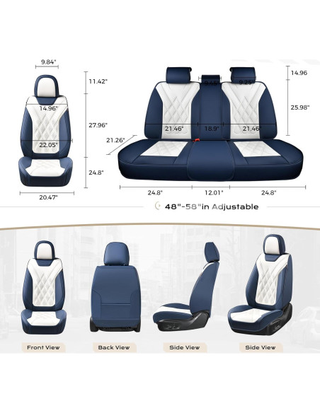 Cubiertas de Asientos de Auto Coverado SCU048 Azul-Blanco Cubiertas de Asientos de Auto Coverado SCU048 Azul-Blanco