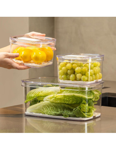 Contenedor Felli Duo Fresh Veggie Keeper 3 Piezas 5.8qt