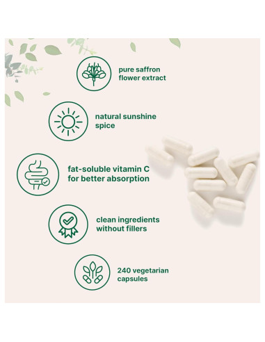 Extracto de Azafrán Puro Micro Ingredients 240 Cápsulas Veganas