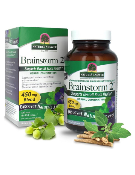 Cápsulas Veganas Brainstorm 2 Nature's Answer 90 Unidades Cápsulas Veganas Brainstorm 2 Nature's Answer 90 Unidades