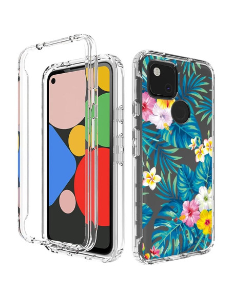 Funda Protectora Google Pixel 4A G025J Floral con Protector Funda Protectora Google Pixel 4A G025J Floral con Protector