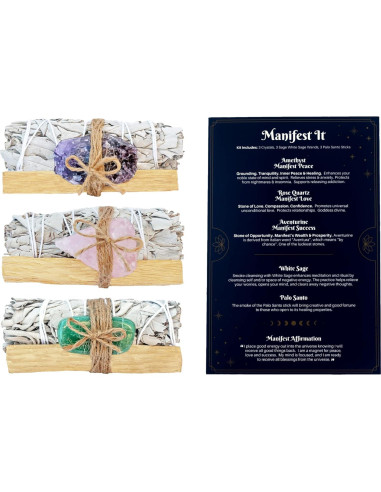 Kit Espiritual Sarimoire - 9 Piezas con Cristales y Salvia