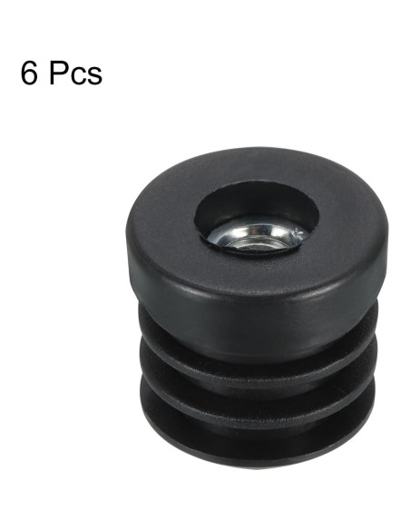 Tapones de Plástico Negro uxcell para Tubo Redondo 25mm M8 - 6 Pcs Tapones de Plástico Negro uxcell para Tubo Redondo 25mm M8 - 6 Pcs