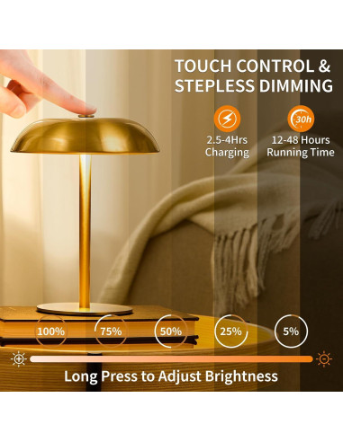 Lámpara de Mesa Inalámbrica SAIWEYA TM-T27 2500mAh 3 Colores