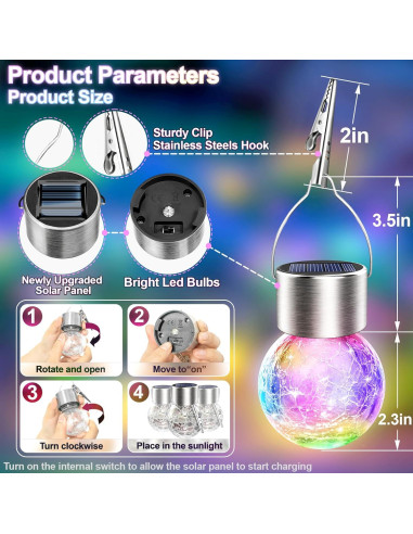 Luces Colgantes Solares AHongem - 12 Linternas LED Multicolor