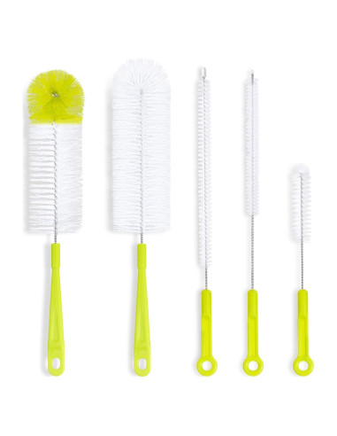 Juego de 5 Cepillos Limpiadores Hiware para Botellas y Tubos
