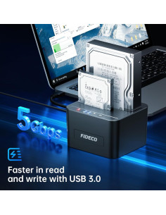 Dock de Disco Duro Externo FIDECO YPZ04-S2 USB 3.0 Clonación Offline 2
