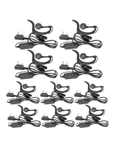 Auriculares BAOFENG 10 Pack con Micrófono 2 Pines K para Walkie Talkie