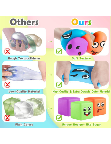 Cubo de Estrés Viroucal 30 Pack - Juguetes Aplastables Suaves Cubo de Estrés Viroucal 30 Pack - Juguetes Aplastables Suaves