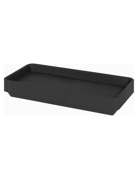 Paquete de 6 bandejas de plástico VUWEZ para plantas 27.94x15.24 cm Paquete de 6 bandejas de plástico VUWEZ para plantas 27.94x15.24 cm