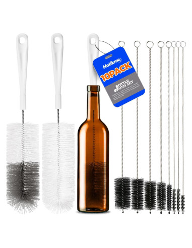 Set de Limpiadores de Botellas Holikme 10 Piezas Flexible