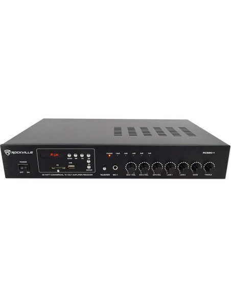Amplificador Comercial Rockville RCS80-1 60W Bluetooth 5.0 Amplificador Comercial Rockville RCS80-1 60W Bluetooth 5.0