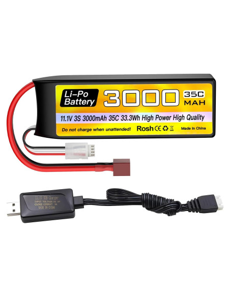 Batería Lipo 3S Sea Jump 11.1V 3000mAh 35C con Conector T Batería Lipo 3S Sea Jump 11.1V 3000mAh 35C con Conector T