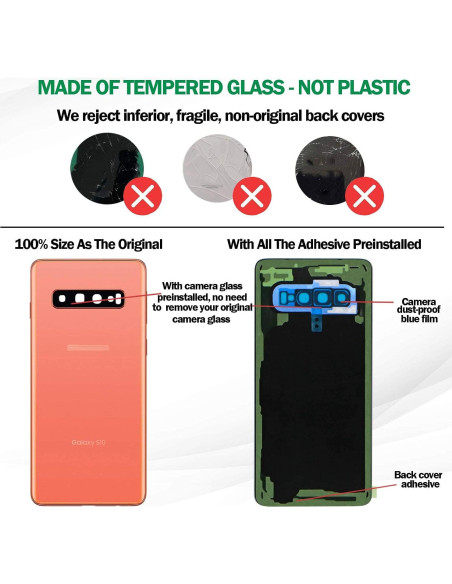 Reemplazo Cristal Trasero Samsung Galaxy S10 Rosa + Kit Herramientas Reemplazo Cristal Trasero Samsung Galaxy S10 Rosa + Kit Herramientas