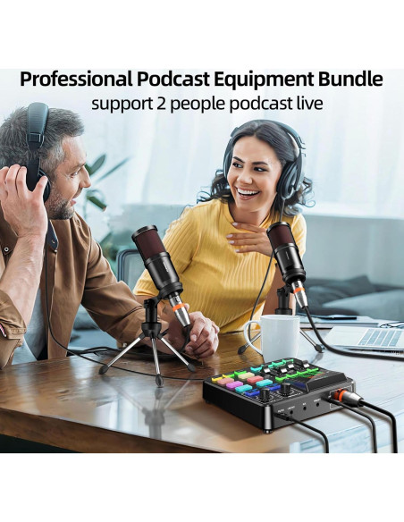 Paquete de Podcast PUPGSIS T12pro con Micrófono XLR y Mezclador Paquete de Podcast PUPGSIS T12pro con Micrófono XLR y Mezclador