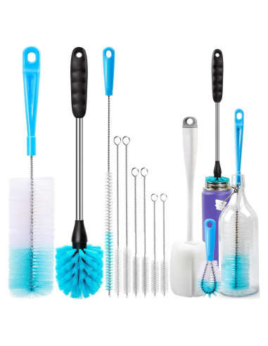 Juego de cepillos de limpieza Holikme para botellas y tubos
