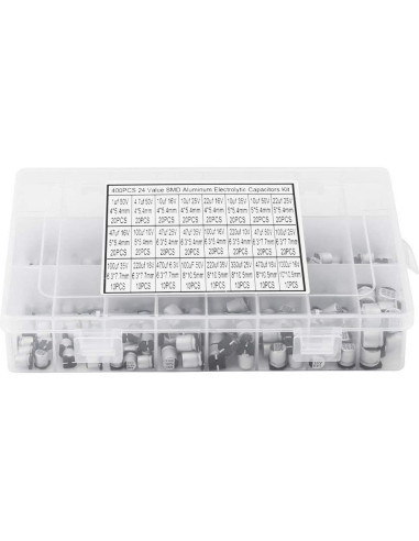 Kit de 400 Capacitores Electrolíticos Aluminio 1uF a 1000uF