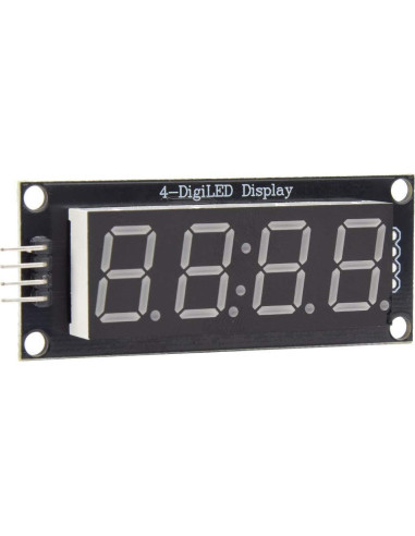 Módulo Reloj LED 4 Dígitos TM1637 Azul Compatible Raspberry Pi