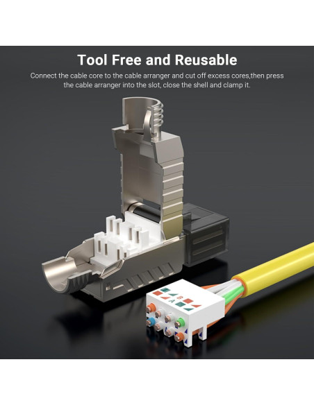 Conectores RJ45 Cat 8 ZOERAX Paquete de 12 Apantallados Conectores RJ45 Cat 8 ZOERAX Paquete de 12 Apantallados
