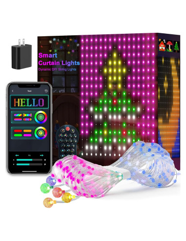 Luces de Cortina LED Inteligentes VOXPOA 1.6x1.6m Multicolor