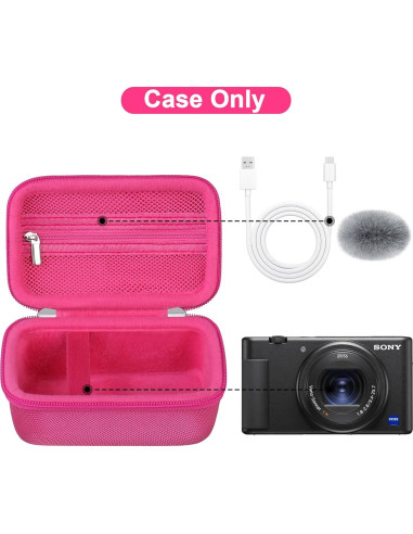 Funda Canboc para Cámara Digital Sony ZV-1/ZV-1F/ZV-1 II - Color Rojo Rosa