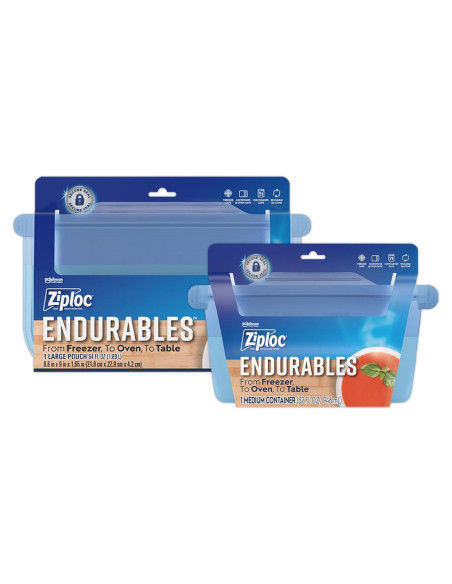Bolsas Ziploc Endurables Grandes y Contenedor Mediano Silicona Bolsas Ziploc Endurables Grandes y Contenedor Mediano Silicona