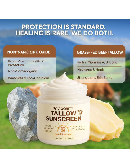 Protector Solar Natural Vigority SPF 30 con Zinc y Grasa de Res Protector Solar Natural Vigority SPF 30 con Zinc y Grasa de Res