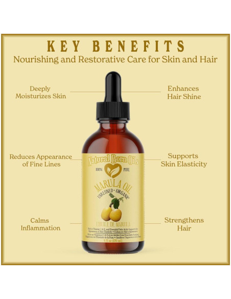 Aceite de Marula Natural Born 227g Orgánico Prensado en Frío Aceite de Marula Natural Born 227g Orgánico Prensado en Frío