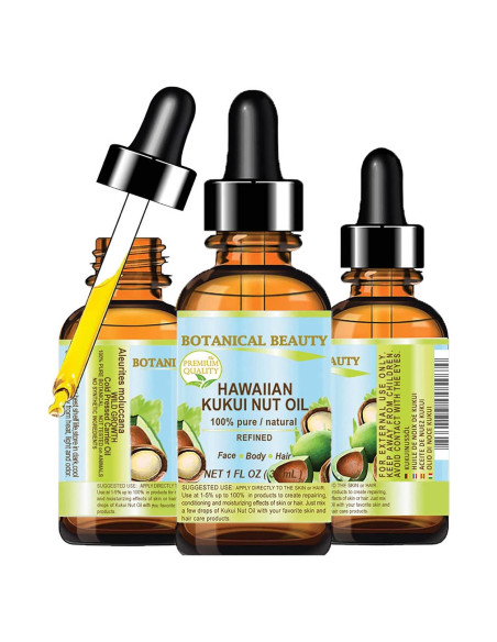 Aceite de Nuez KUKUI 100% Puro Natural 30 ml para Piel y Cabello Aceite de Nuez KUKUI 100% Puro Natural 30 ml para Piel y Cabello