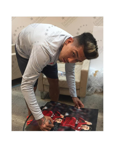Foto firmada de Roberto Firmino Liverpool 45.72x30.48cm