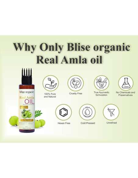 Aceite de Amla Blise Organic 100% Puro 140g Prensado en Frío Aceite de Amla Blise Organic 100% Puro 140g Prensado en Frío