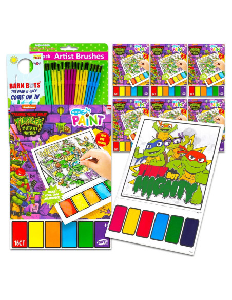 Conjunto de Pintura con Agua TMNT - 6 Libros de Actividades Conjunto de Pintura con Agua TMNT - 6 Libros de Actividades
