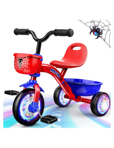 Triciclo para Niños Ackarido Spider 1-5 Años con Ruedas Iluminadas