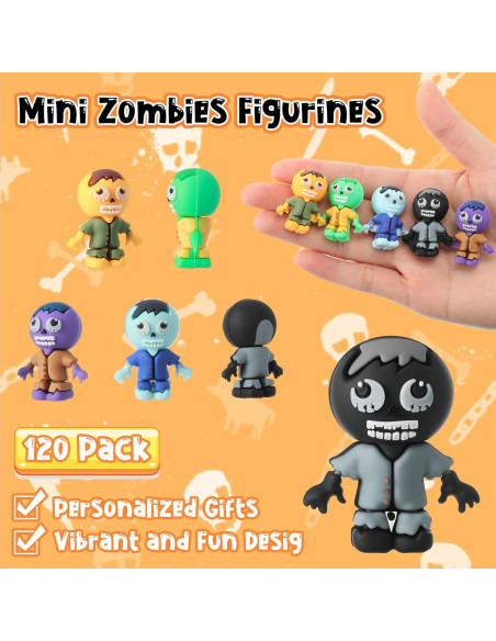 120 Figuras Mini Zombis PVC VioraWhite para Decoración Halloween 120 Figuras Mini Zombis PVC VioraWhite para Decoración Halloween