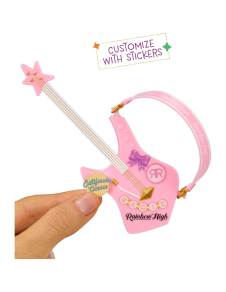 Muñeca Bella Rainbow High Jr High 9" con Bajo Rosa y Stickers Muñeca Bella Rainbow High Jr High 9" con Bajo Rosa y Stickers