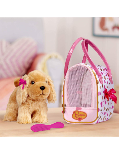 Cocker Spaniel de Peluche Pucci Pups con Transportadora Rosa Cocker Spaniel de Peluche Pucci Pups con Transportadora Rosa