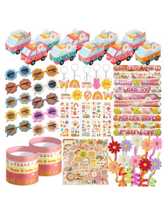 120 Piezas de Fiesta Groovy DMIGHT - Gafas, Tatuajes, Pulseras