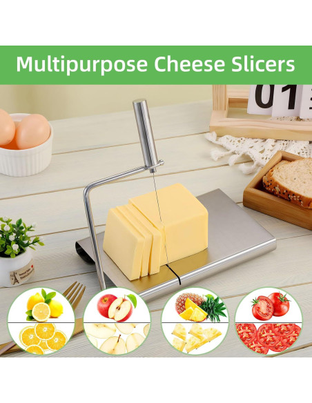 Cortador de Queso Wdmxszdq Acero Inoxidable 21 cm con Alambre Cortador de Queso Wdmxszdq Acero Inoxidable 21 cm con Alambre