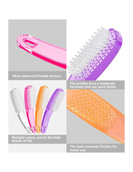 Cepillo de Uñas Larbois - Paquete de 4 con Mango Antideslizante Cepillo de Uñas Larbois - Paquete de 4 con Mango Antideslizante