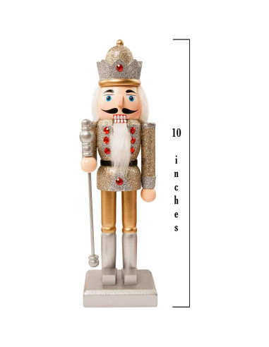 Soldado Cascanueces de Madera Tradicional 25.4 cm Plata