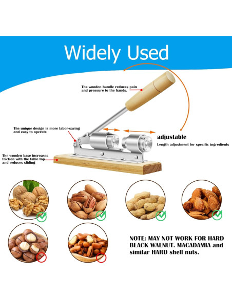 Cascanueces Ajustable HOFHTD de Acero para Pecanas y Nueces Cascanueces Ajustable HOFHTD de Acero para Pecanas y Nueces