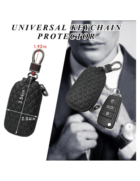 Funda para Llave de Auto Dickno de Cuero Negro Antirayaduras Funda para Llave de Auto Dickno de Cuero Negro Antirayaduras