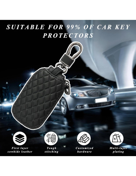 Funda para Llave de Auto Dickno de Cuero Negro Antirayaduras Funda para Llave de Auto Dickno de Cuero Negro Antirayaduras