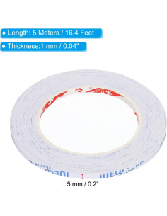 Cinta de Espuma Aislante PATIKIL 5m x 5mm x 1mm Blanca - 2 Rollos 2