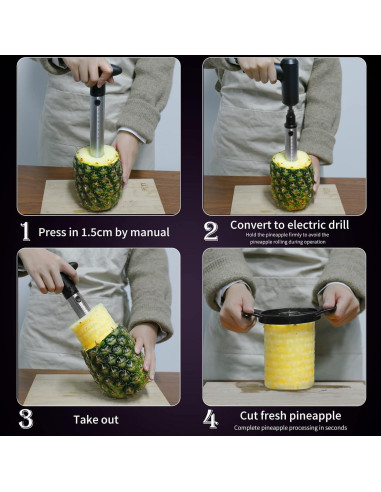 Cortador de Piña Eléctrico y Manual Newness - Acero Inoxidable
