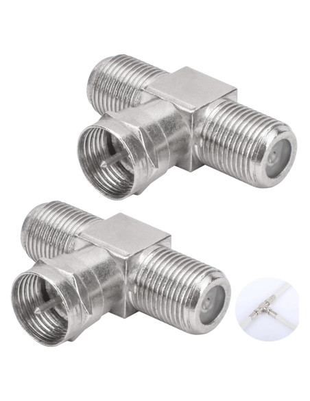 Paquete de 2 Divisores F Tipo 3 Vías Sankoly para TV y Antena Paquete de 2 Divisores F Tipo 3 Vías Sankoly para TV y Antena