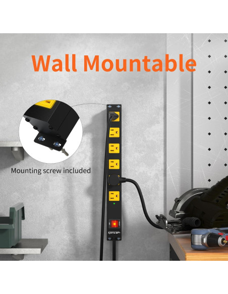 Regleta de 6 Salidas Plug'n con Protector 2700J y Cable 3M Regleta de 6 Salidas Plug'n con Protector 2700J y Cable 3M