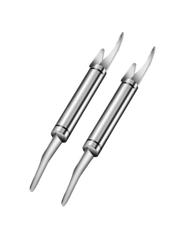 Juego de 2 herramientas de desvenado de camarones acero inoxidable
